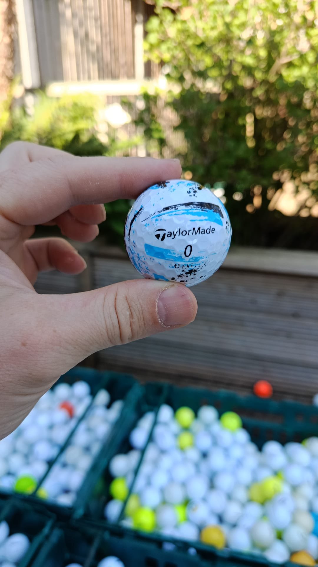 Crates of graded golf balls